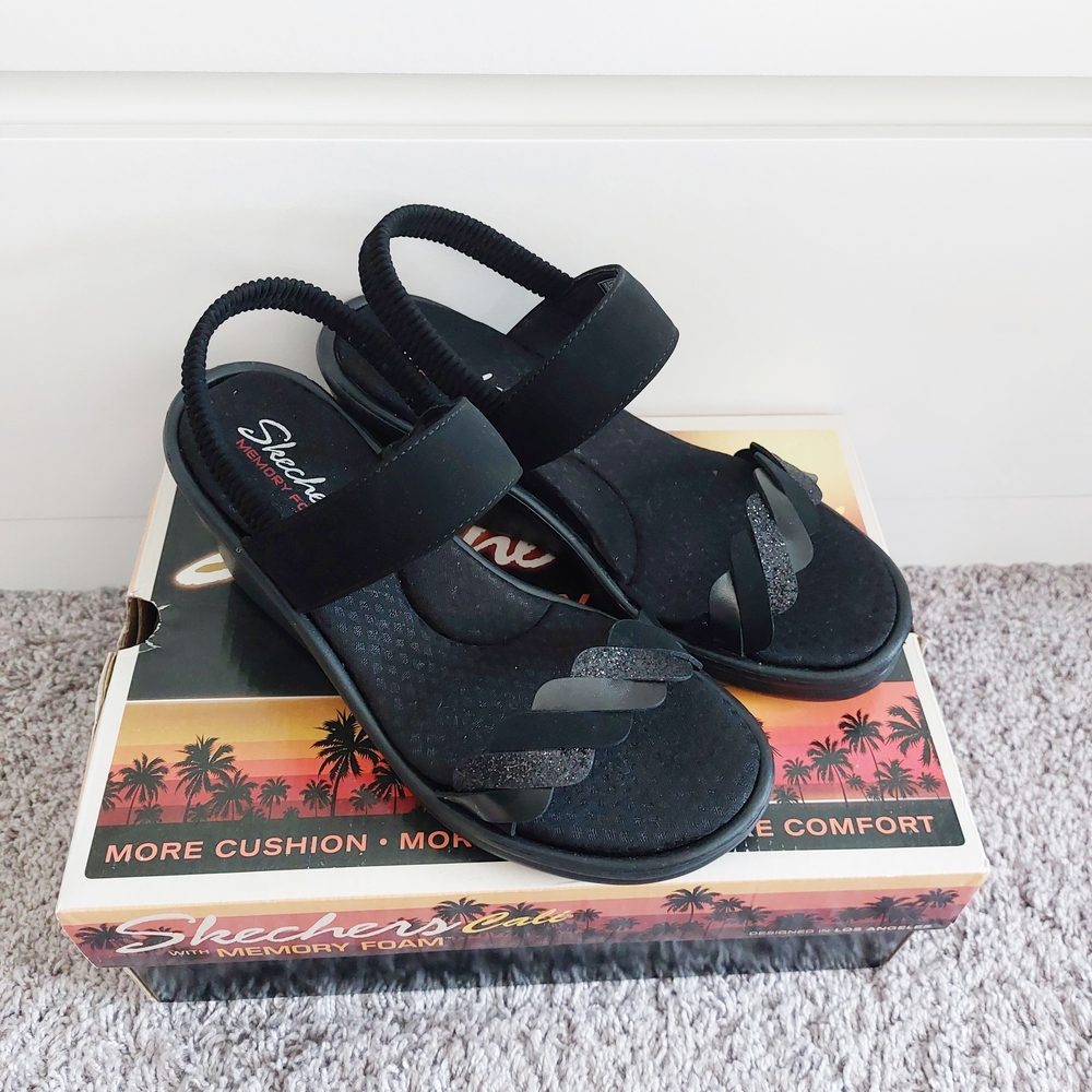 Skechers Rumblers City Dash Black Sandals Size 8